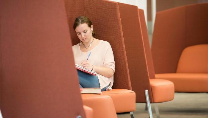 Student studying in Learning Commons